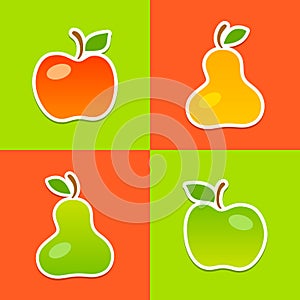 Bright vector illustration of mellow fruits