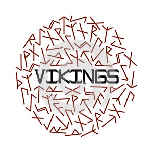 Bright vector illustration for vikings with runes.