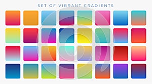 Bright vibrant set of gradients background