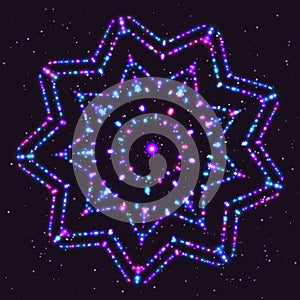 Bright Violet Shimmering Star of the Particles