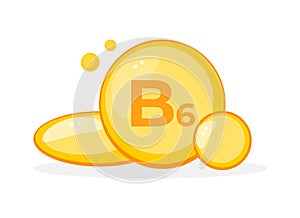 Bright vitamin B6 molecules illustration, highlighting nutritional science and health