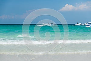 Bright water and ripple wave at the beach