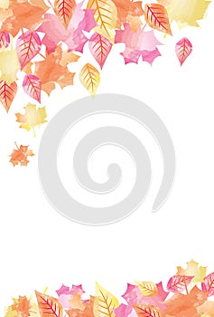 Bright Watercolor Fall Autumn Leaves Background 1