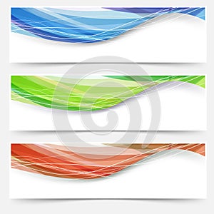 Bright wave lines red blue green headers