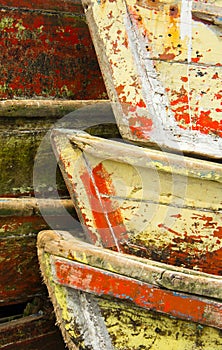 Bright Weathered Wooden Boats