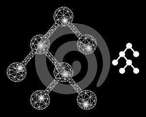 Bright Web Mesh Binary Relations Icon with Constellation Nodes
