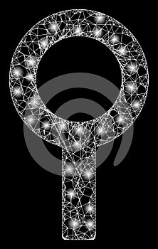 Bright Web Net Barren Gender Symbol with Lightspots