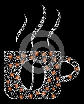 Bright Web Net Hot Coffee Cup with Lightspots