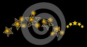 Bright Web Net Star Rating Icon with Sparkles