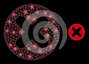 Bright Web Network Cancel Icon with Constellation Nodes