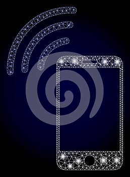 Bright Web Network Cellphone Signal with Lightspots