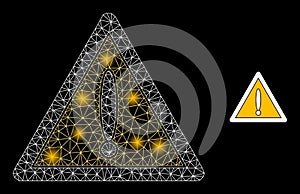 Bright Web Network Warning Icon with Light Spots