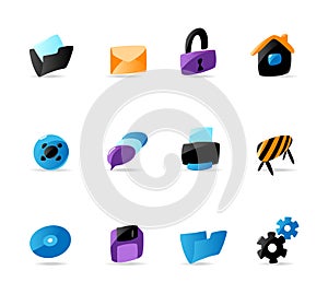 Bright website and interface icons