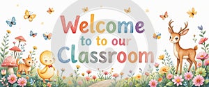 Welcome to Our Classroom Banner â Cheerful Nursery and School Wall Art photo