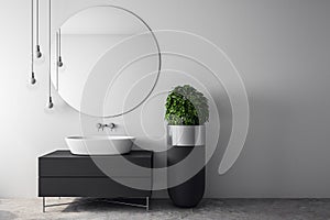 Bright white bathroom interior