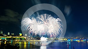 Bright white fireworks | Quebec City