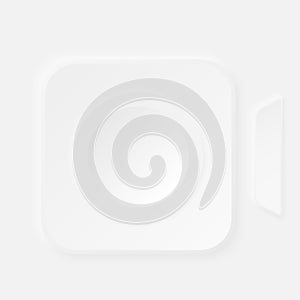 Bright white gradient of social media icon. Vector concept symbol video camera interface button