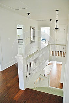 Bright White and Light Green Hallway