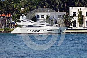 Bright White Luxury Motor Yacht