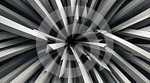 Abstract Composition of Radial White Rays in Darkness