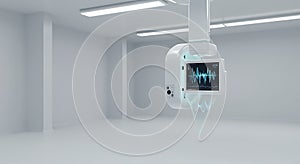 Advanced diagnostic technology displaying wave patterns