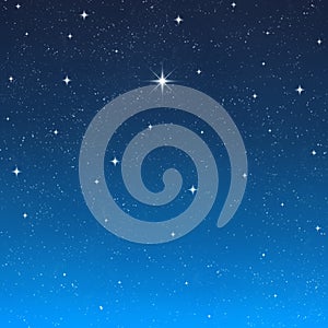 Bright wishing star night sky