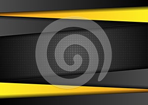 Bright yellow and black stripes abstract tech corporate background