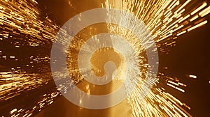 A bright yellow explosion of light and fire