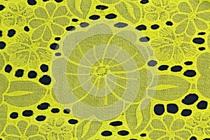 Bright yellow fabric background