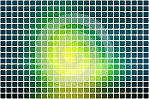 Bright yellow green abstract rounded mosaic background over whit