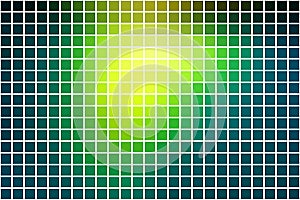 Bright yellow green square mosaic background over white