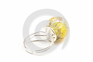 Bright yellow handmade ring