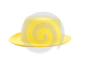 Bright yellow hat with a brim