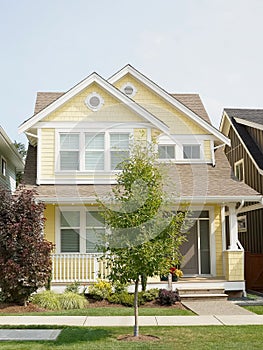 Bright Yellow Home House Exterior Details Canada