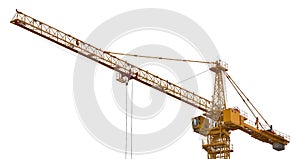 Bright yellow isolated hoisting crane