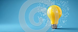 The Bright Yellow Lightbulb Representing Creative Ideas and Innovation.AI generated image