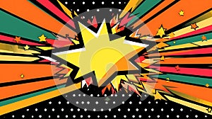 Bright Yellow Star Exploding with Colorful Rays