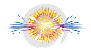 Bright Yellow Starburst Explosion Effect Vector, vector design Generative AI