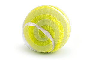 Bright Yellow Tennis Ball Isolated on White