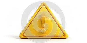 Bright Yellow Triangle with Exclamation Point A Bold and AttentionGrabbing Graphic Element for Design Projects photo