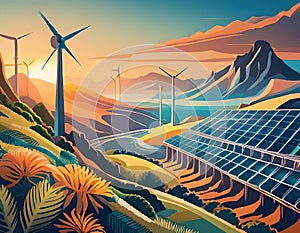 Brighter Future- Renewable Energy Illuminating Tomorrow photo