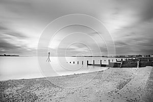 Brightlinsea black and white sea lansdscape shot photo