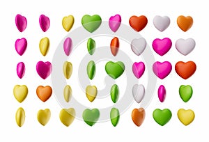 brightly colored candy hearts for Valentine's Day 3d illustration