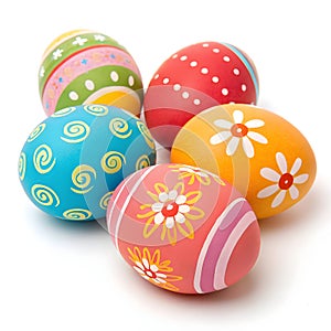 Colorful Easter Eggs isolated on white background