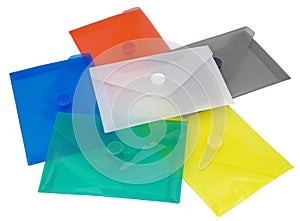 Brightly Colored Folders Isolated