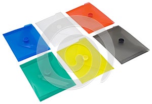 Brightly Colored Folders Isolated