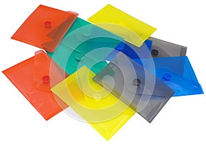 Brightly Colored Folders Isolated