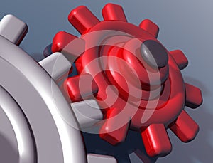 Brightly colored interlocking gears