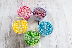 Brightly Colored Jelly Beans for Easter From Above