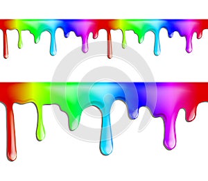 Brightly colored paint drips seamless patterns